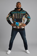 Gracist Black Patchwork Hoodie — Triple Stacked Logo