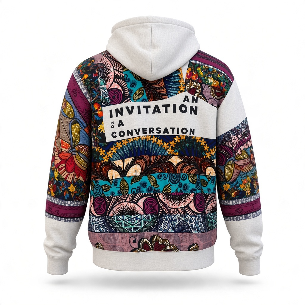 Gracist Heather Gray Patchwork Hoodie — Left-Chest Logo